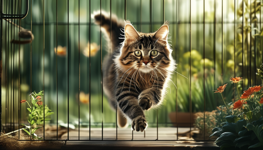 Kucing melarikan diri