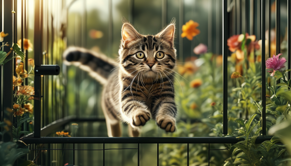 Kucing melarikan diri