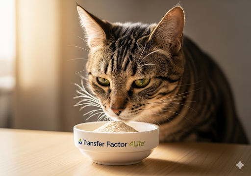 05. Transfer Factor 4Life umumnya tidak memiliki rasa atau bau yang kuat yang dapat mengganggu kucing